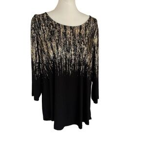JM collection black top with gold sparkle